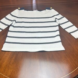 Red Valentino Striped Navy and White Women's Sweater, boat neck, size S